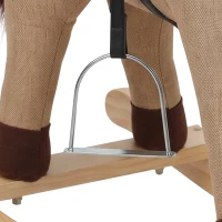 AIYAPLAY Caballo Balancín con Sonidos y Asas de Seguridad Base de Madera para Niños de 12 a 36 Meses Marrón Oscuro(m-12)