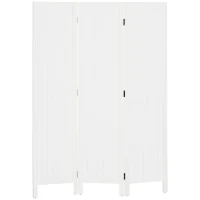 HOMCOM Paravent en bois séparateur de pièce closion intérieur pliable 3 panneaux en bois 120 x 170 cm blanc(m-12)