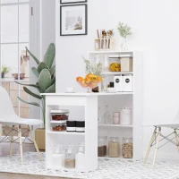 HOMCOM Scrivania Computer con Libreria Salvaspazio, Tavolo da Pranzo per Ufficio e Studio, 120x55x120 cm, Bianco(m-8)