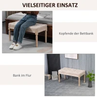 HOMCOM Vintage Design Vintagebank met Knopen, Gedraaide Poten, Shabby Chic, Crème(m-6)
