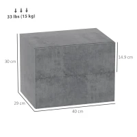HOMCOM Set de 2 Noptiere Suspendate cu 2 Sertare Moderne și Economisitoare de Spațiu, 40x29x30 cm, Gri Beton(m-3)