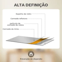 HOMCOM Espelho Retangular de Parede Espelho de Janela 70x50 cm com Moldura Metálica Espelho Decorativo para Sala Quarto Preto(m-6)