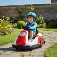AIYAPLAY Kids Bumper Car with 360-Degree Rotation, 6V Electric Ride On Car with Music and Horn for 3-8 Years Old, Red(m-2)