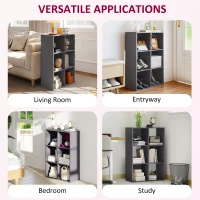 HOMCOM 6-Cube Bookshelf - Grey(m-6)