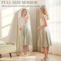 HOMCOM Two-Way Curved Full Length Mirror - Gold Tone(m-4)