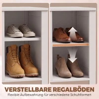 HOMCOM Schoenenbank met verstelbare plank en opklapbaar vak, opbergbank voor schoenen, wit(m-6)