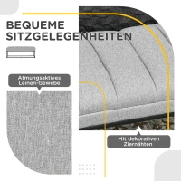 HOMCOM Industrieel designbank, bedbank, metalen poten, roze+zwart(m-5)