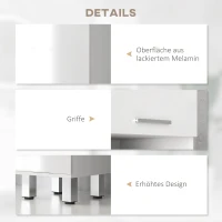 kleankin Badkamerkast, Badcommode, met Planken en Lade, Verstelbaar, Wit(m-6)