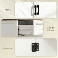 HOMCOM Comodă Mică Dulap Sertar Compact, MDF, 76 x 35 x 80 cm, Alb(m-8)