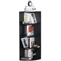 HOMCOM vrijstaande stelling hoekkast boekenkast opbergkast badkamerstelling decoratieve stelling houten stelling 4 vakken(m-10)