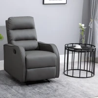 HOMCOM Relaxstoel met voetensteun, ligstoel, uitklapbare voetensteun, kunstleer, zwart(m-2)
