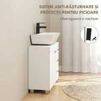 HOMCOM Dulap sub chiuvetă pentru baie cu dulăpior, rafturi și sertare, alb(m-7)
