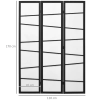 HOMCOM Wooden Folding Privacy Screen, 3 Panel Room Divider for Bedroom, White(m-3)