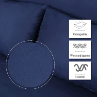 HOMCOM Slaapbank, 5-standen verstelbaar, suède-imitatie, metalen frame, incl. kussen, marineblauw(m-7)