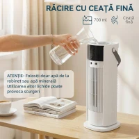 HOMCOM Ventilator de Masă cu Nebulizare, 3 Viteze, Timer 10H, Alb(m-4)