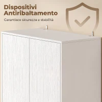 HOMCOM Credenza Dispensa da Cucina 170 cm con Mensola Regolabile, Bianco(m-7)