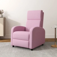 HOMCOM Poltrona Relax Reclinável até 160° Poltrona Reclinável Manual com Apoio para os Pés 64x86x102 cm Rosa(m-2)