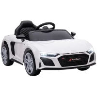 AIYAPLAY Voiture électrique enfant 12V avec télécommande Batterie lithium 2 moteurs Démarrage en douceur Suspension arrière Blanc(m-1)