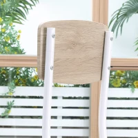 HOMCOM 3-delige eetset zitgroep eettafelset houten tafel MDF + metaal natuurlijke houtnerf + wit met 1 tafel + 2 stoelen | Aosom.de(m-7)
