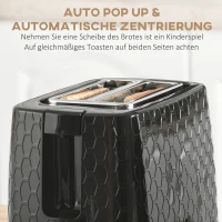 HOMCOM Waterkoker- en toaster-set, 1,7 L, verschillende modi, LED-indicatoren, Zwart(m-6)