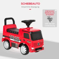 HOMCOM speelgoedauto loopauto babywagen kinderwagen gelicentieerd door Mercedes ANTOS vrachtwagenstijl met licht voor kinderen van 12 tot 36 maanden metaal PP plastic wit + zwart 62.5x28.5x45cm(m-5)