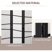 HOMCOM Wooden Folding Privacy Screen, 3 Panel Room Divider for Bedroom, White(m-5)