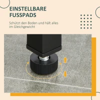 HOMCOM bartafelset, bartafel met 2 barkrukken 3-delig Placemat met planken staal(m-6)