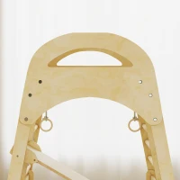 AIYAPLAY Binnen-klimrek, 6-in-1 ontwerp, glijbaan, klimstangen, klimwand, ladder, klimnet, 3-6 jaar, hout(m-8)