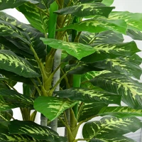 HOMCOM Kunstplant, Plastic Plant, Cementpot, Indoor en Outdoor, 120 cm, Groen(m-8)