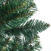 HOMCOM Albero di Natale Artificiale 210cm con 687 Rami, Design Alto e Stretto con Base Pieghevole, Verde(m-9)