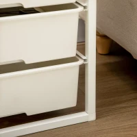 HOMCOM Bedroom Chest of Drawers, 6-Drawer Dresser, Tall Storage Drawer Unit with Steel Frame for Living Room, White(m-9)