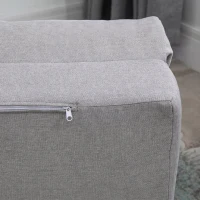 HOMCOM Sofá Cama Individual Plegable Sofá Cama Tapizado en Lino con Respaldo Ajustable 5 Posiciones 1 Almohada Gris Claro(m-8)