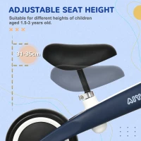 AIYAPLAY Baby Balance Bike, with Adjustable Seat, for 1.5-3 Years - Blue(m-5)