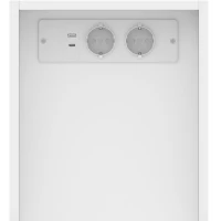 HOMCOM Nachtkastjes set van 2 met oplaadstation, smal nachtkastje met open vak en verstelbare plank(m-11)