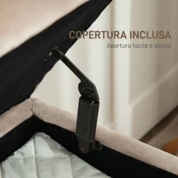 HOMCOM Panca Fondoletto Imbottita da 30.5L con Gambe Affusolate, in Tessuto Effetto Velluto, 102x35x43 cm, Beige(m-5)