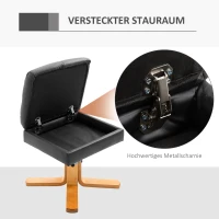 HOMCOM Relaxstoel met kruk tv-stoel 360° draaibaar ligfunctie hout zwart(m-5)