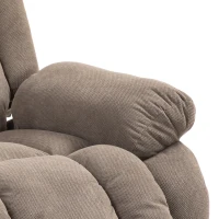 HOMCOM Sillón Elevador Eléctrico con Masaje y Calefacción Reposapiés Respaldo Reclinable Mando 93x104x100 cm Marrón(m-7)