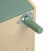 AIYAPLAY Mesita de Noche para Niños de 3 a 10 Años con Cajón y Bordes Redondeados para Dormitorio Roble y Verde(m-13)