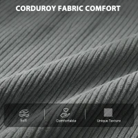HOMCOM Slaapfauteuil 3-in-1, uitschuifbare fauteuil in cord met slaapfunctie verstelbare rugleuning, kussen donkergrijs(m-7)