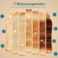 HOMCOM Broodrooster voor 4 sneetjes met 7 bruiningsstanden, High-Lift, opwarm-/ontdooien-/stopfunctie, grijze gegolfde look(m-5)