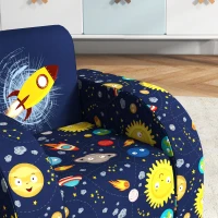 AIYAPLAY Foldable Toddler Chair Soft Snuggle Sponge Filled for Bedroom Playroom, Aged 18 Months to 3 Years - Dark Blue(m-9)