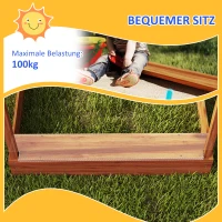 Outsunny Zandbak met zonbescherming, speelhuisdesign, met speelgoedset, behandeld massief hout, 124 x 116 x 146 cm, groen(m-6)