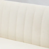 HOMCOM Sofa Retrodesign 2-zitsbank, houten poten, 117 cm x 56,5 cm x 77 cm, Wit(m-7)