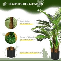 HOMCOM Kunstpalm, 1 m met Realistische Takken, Decoratieve Plant, Kunststof, In Pot, Bruin+Groen(m-5)