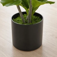 HOMCOM Kunstficus, 110 cm hoog met 90 bladeren en pot voor Woonkamer(m-10)