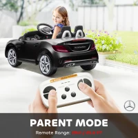 HOMCOM Benz SLC 300  Licensed 12V Kids Electric Ride On, with Music, Remote Control, LED Headlights, Horn, Black(m-5)