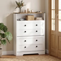 HOMCOM Shoe Cabinet with 2 Flip Drawers, Narrow Shoe Storage Cabinet, White(m-10)