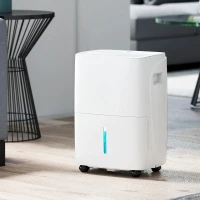 HOMCOM 30L/Day Dehumidifier with Auto-Clean Filter, Continuous Drainage, 4L Water Tank, 24H Timer, Digital Humidity Display, Dehumidifier for Home Damp, Bedroom, Condensation, Mould, Laundry Drying(m-2)