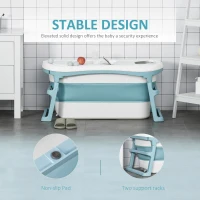 HOMCOM Foldable Bathtub Kids Bath Tub with Lid Large Freestanding Bathtubs Home Sauna for Toddler Children Teenage 1 - 12 Years(m-5)