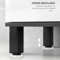 HOMCOM Mobile Sottolavabo Bagno con Armadietto 2 Ante e Ripiano Regolabile, 80x34x60 cm, Bianco Lucido(m-7)